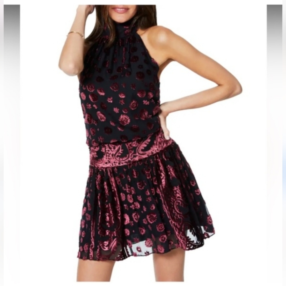 Ramy Brook Black and Red Mini Dress